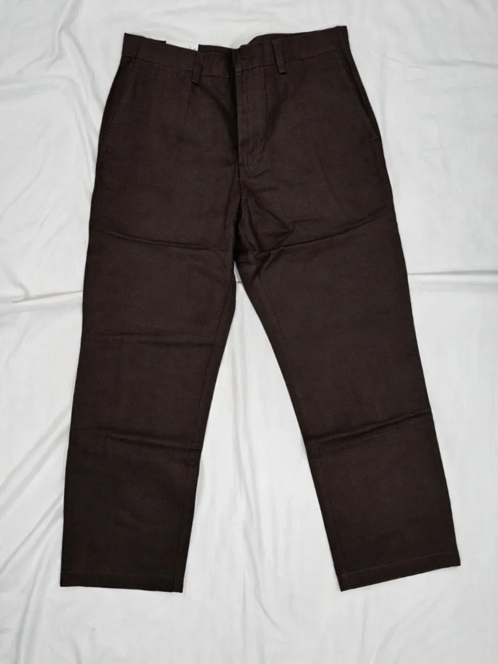 Croft & Barrow dark brown classic fit flat front chinos size 33x29 NWT